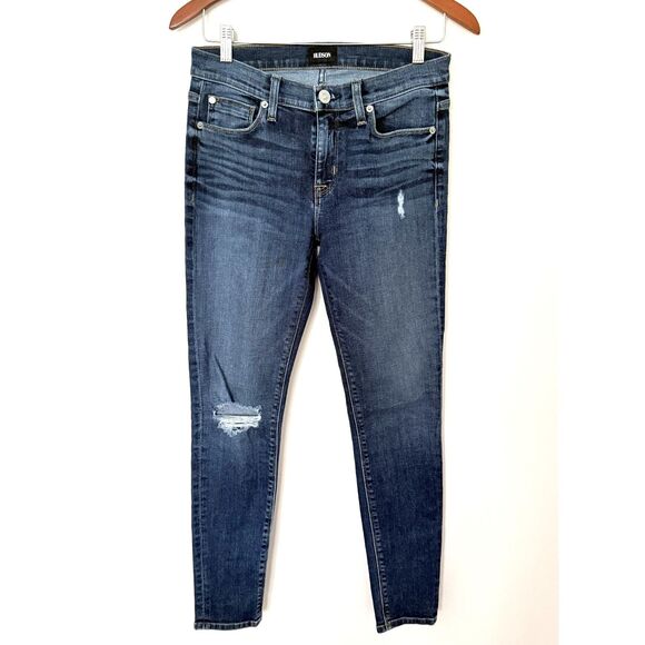 Hudson Nico Midrise Ankle Super Skinny Jigs Color Distressed Jeans Sz 26 - Picture 1 of 8